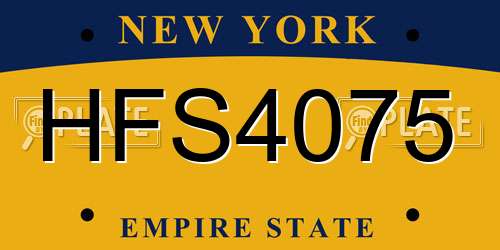 HFS4075 New York License Plate