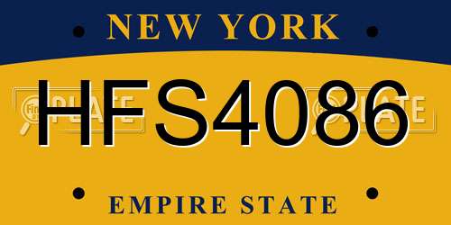 HFS4086 New York License Plate