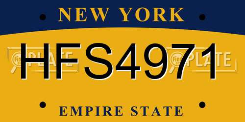 HFS4971 New York License Plate