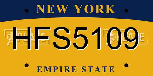 HFS5109 New York License Plate
