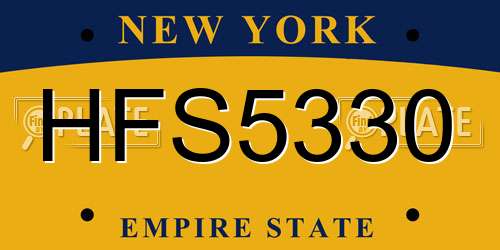 HFS5330 New York License Plate
