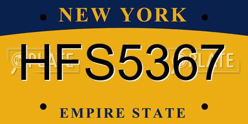 HFS5367 New York License Plate