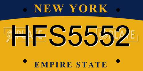 HFS5552 New York License Plate