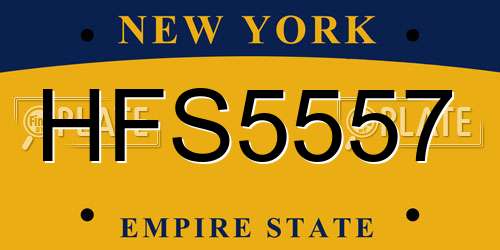 HFS5557 New York License Plate