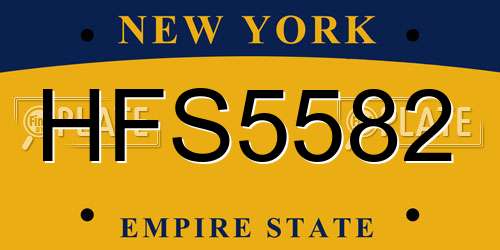 HFS5582 New York License Plate