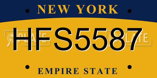HFS5587 New York License Plate