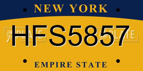HFS5857 New York License Plate