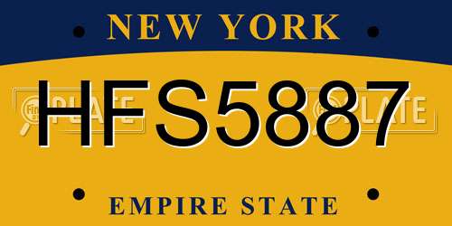 HFS5887 New York License Plate