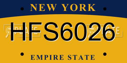HFS6026 New York License Plate
