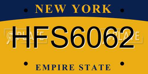 HFS6062 New York License Plate