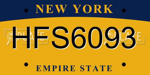 HFS6093 New York License Plate