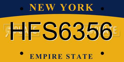 HFS6356 New York License Plate