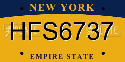 HFS6737 New York License Plate