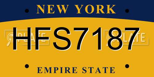 HFS7187 New York License Plate
