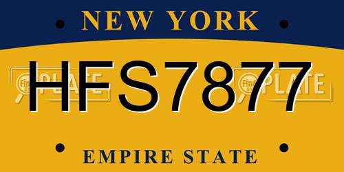 HFS7877 New York License Plate