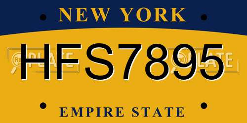 HFS7895 New York License Plate