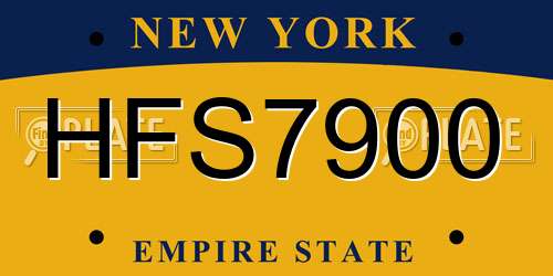 HFS7900 New York License Plate