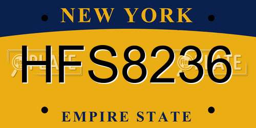 HFS8236 New York License Plate