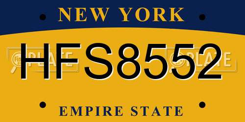 HFS8552 New York License Plate