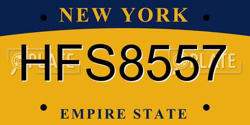 HFS8557 New York License Plate