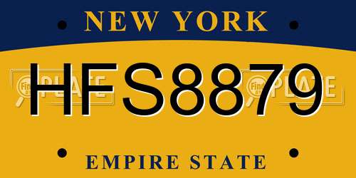 HFS8879 New York License Plate