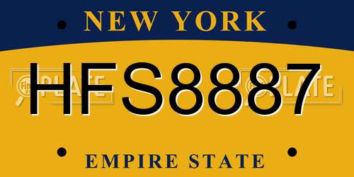 HFS8887 New York License Plate