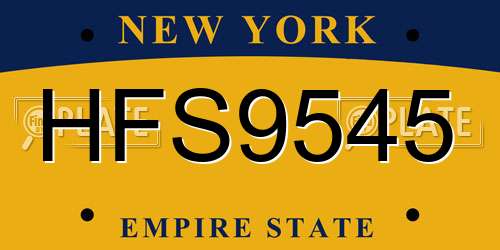 HFS9545 New York License Plate
