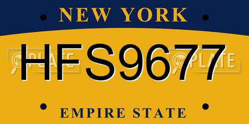 HFS9677 New York License Plate