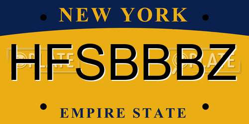HFSBBBZ New York License Plate