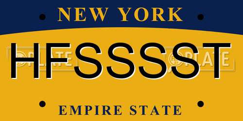 HFSSSST New York License Plate