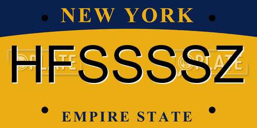 HFSSSSZ New York License Plate