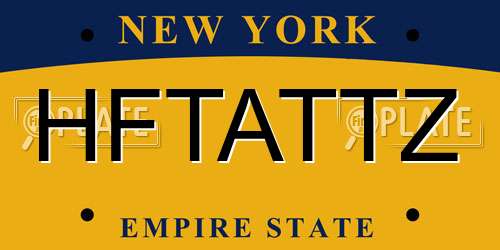 HFTATTZ New York License Plate