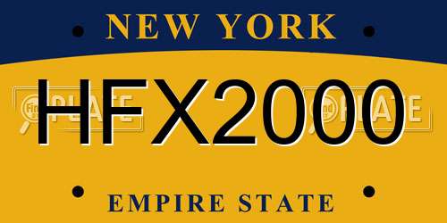 HFX2000 New York License Plate