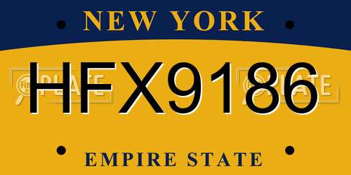 HFX9186 New York License Plate