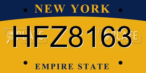 HFZ8163 New York License Plate