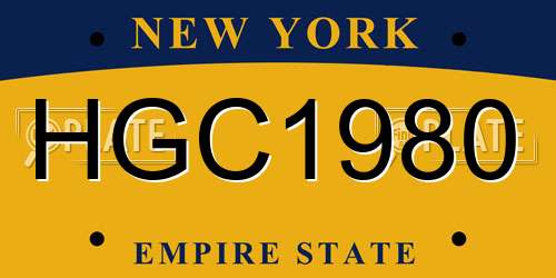 HGC1980 New York License Plate