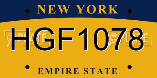 HGF1078 New York License Plate