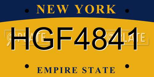 HGF4841 New York License Plate
