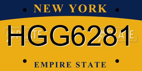 HGG6281 New York License Plate