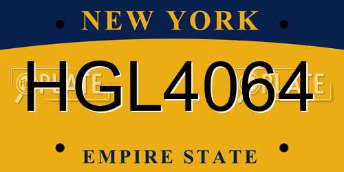 HGL4064 New York License Plate