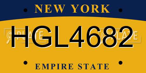 HGL4682 New York License Plate