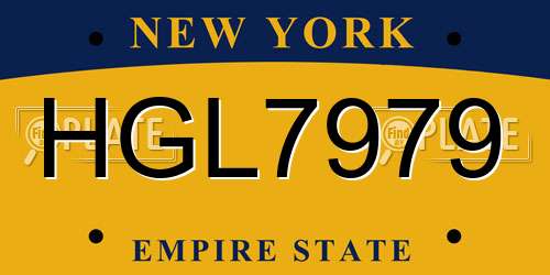 HGL7979 New York License Plate
