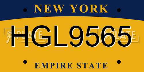 HGL9565 New York License Plate