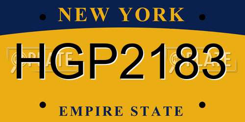 HGP2183 New York License Plate
