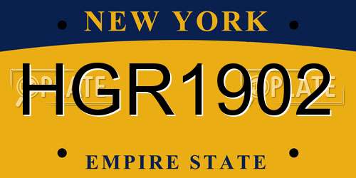 HGR1902 New York License Plate