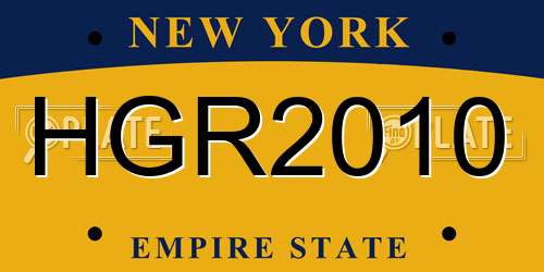 HGR2010 New York License Plate