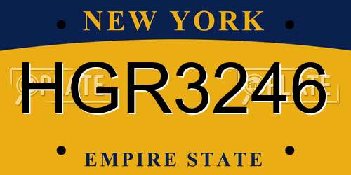 HGR3246 New York License Plate