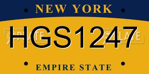 HGS1247 New York License Plate