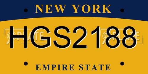 HGS2188 New York License Plate