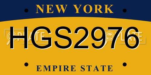 HGS2976 New York License Plate